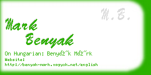 mark benyak business card